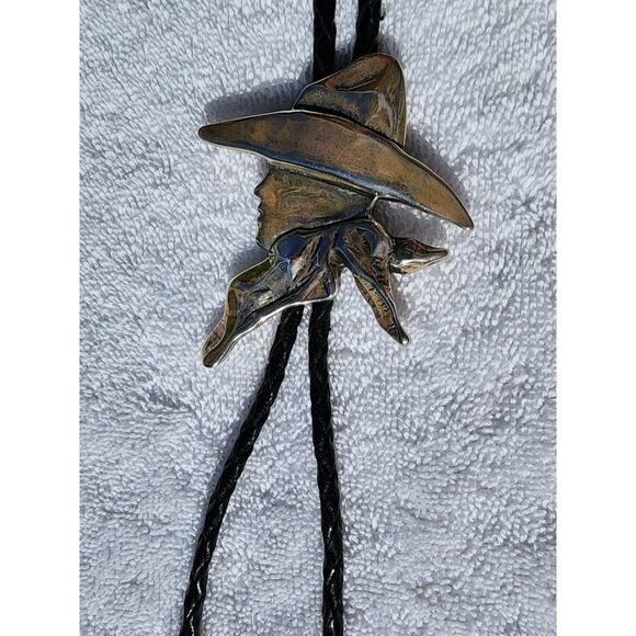 Vintage 1989 Roger Miller Cowboy Bolo Tie Sterling Silver Southwestern Navajo - Picture 10 of 14